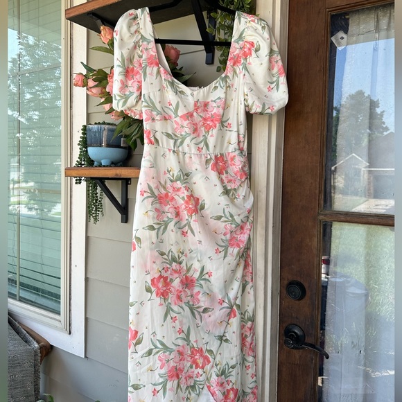 $218 Charles Henry Puff Sleeve Floral Dress Floral s XS 2 4 6 wedding guest - Picture 6 of 7